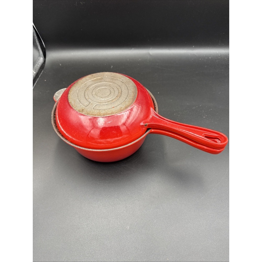 Vtg Le Creuset 2 In 1 Multifunction Sauce Pan Skillet Pot Pan #18 Red